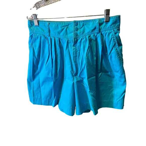 Vintage Fundamental Things High Waisted Blue Pleated Shorts SZ 16 - Picture 1 of 7